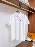 Moncler Badge Piqué Polo Shirt White