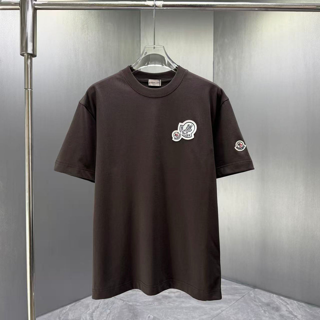 Moncler Double Badge T-Shirt Dark Brown