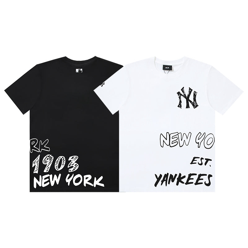 MLB New York Graffiti Text Cotton Short‑Sleeve T‑Shirt