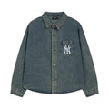 NY Yankees Washed Denim Shirt Jacket