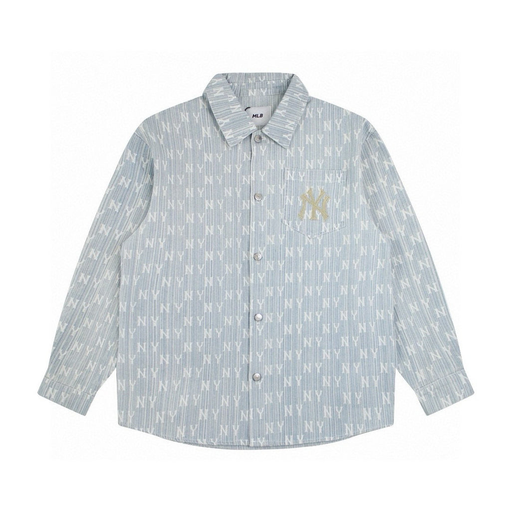 NY Yankees All-Over Monogram Jacquard Woven Shirt