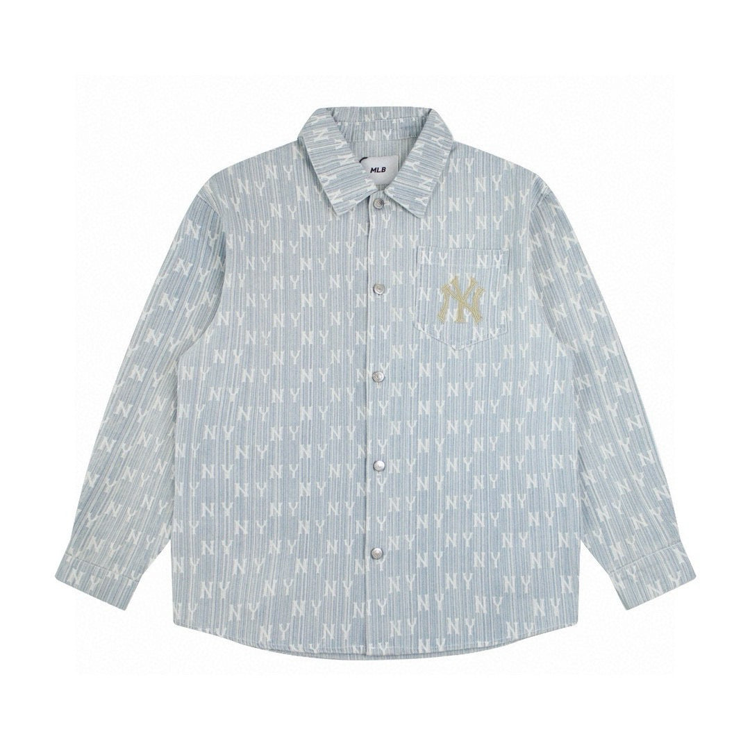 NY Yankees All-Over Monogram Jacquard Woven Shirt