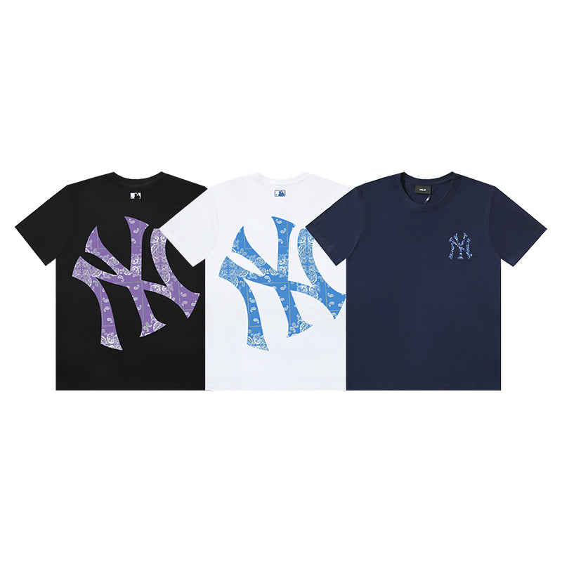 MLB Paisley‑Fill Big Logo Cotton Crew‑Neck Short‑Sleeve T‑Shirt
