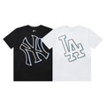 MLB Double‑Strike Outline Logo Crew‑Neck Cotton Short‑Sleeve T‑Shirt