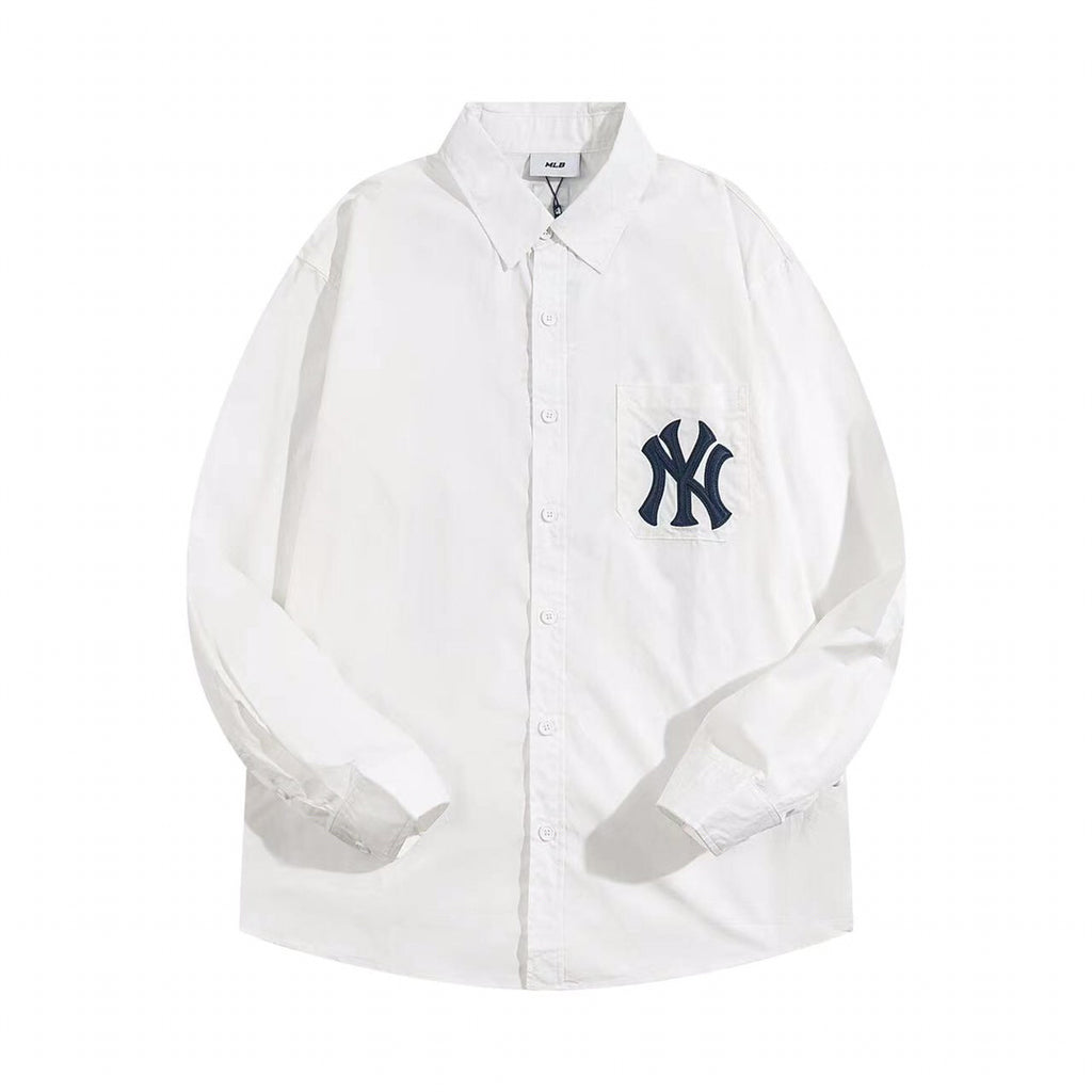 NY Yankees Classic NY Oxford Button-Down Shirt - Cream White