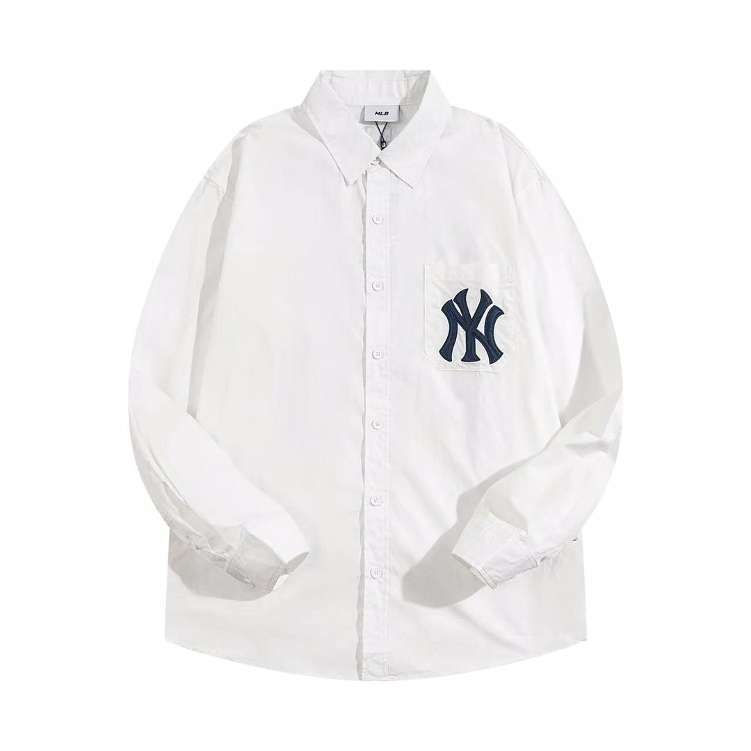 NY Yankees Classic NY Oxford Button-Down Shirt - Cream White