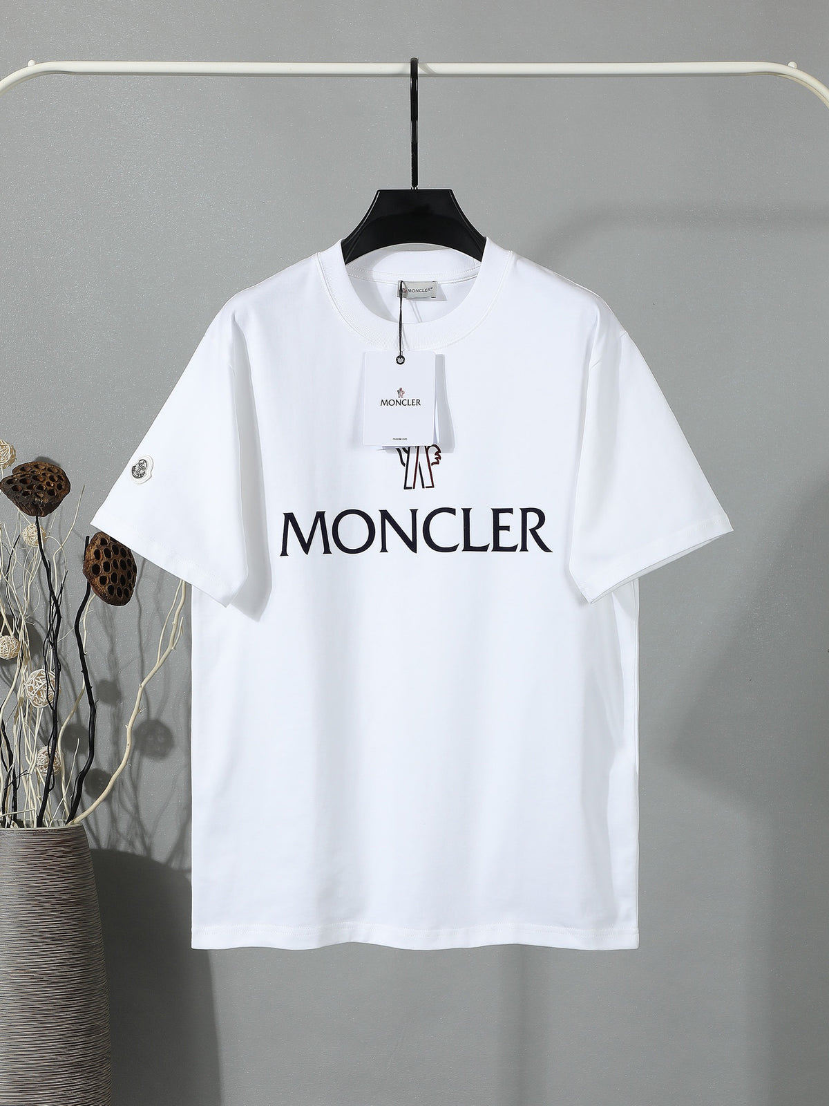 Moncler Wordmark Logo Graphic Tee White