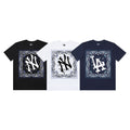 MLB Square Paisley Border Big Logo Cotton Crew‑Neck Short‑Sleeve T‑Shirt