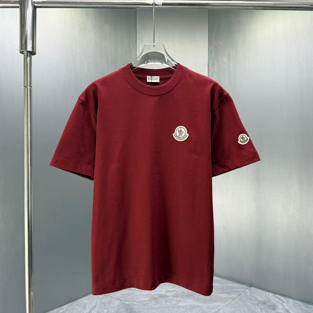 Moncler Classic Badge T-Shirt Deep Red