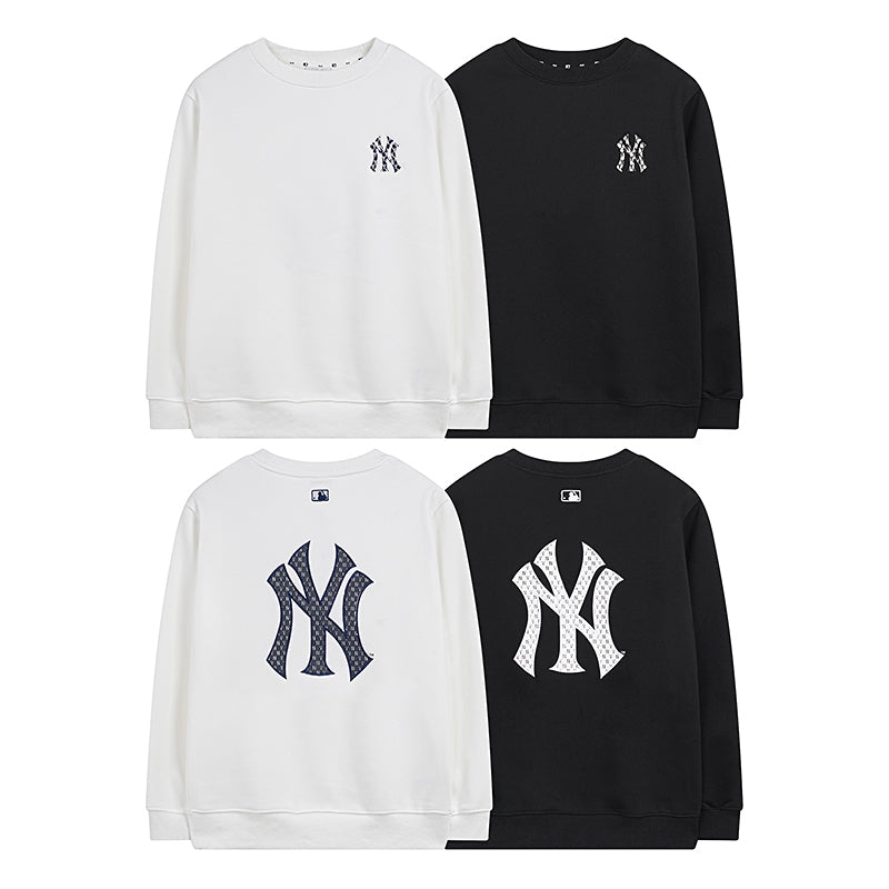 NY Yankees Monogram Fill Logo Crewneck Sweatshirt
