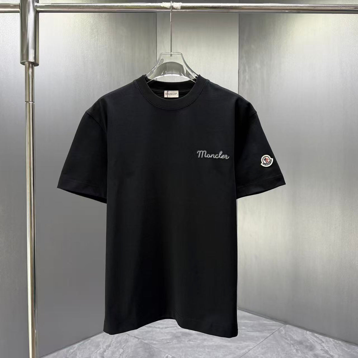 Moncler Script Logo T-Shirt Black