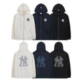NY Yankees Diamond Mesh Fill Back Logo Zip-Up Hoodie