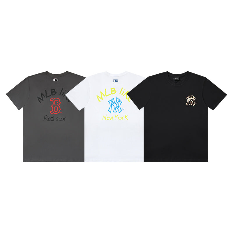 MLB Hand‑Drawn Letter Graphic Cotton Short‑Sleeve T‑Shirt
