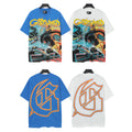 Godspeed F1 Racer Skeleton Double‑Sided Short Sleeve Tee (Bright Blue / White)
