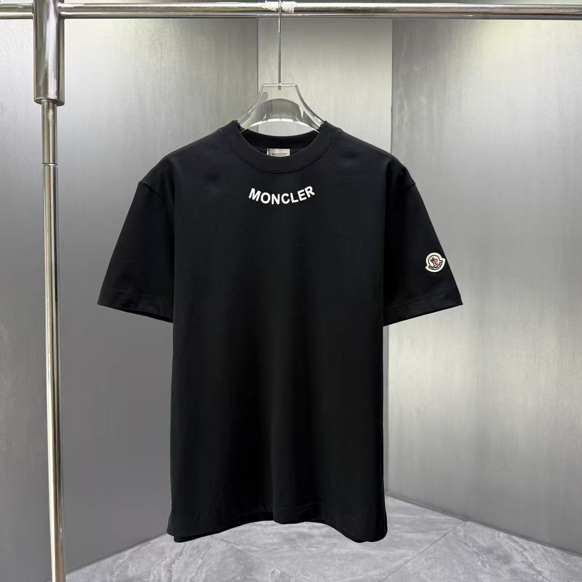 Moncler Lettering Logo T-Shirt Black