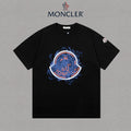 Moncler Watercolor Graffiti Logo Graphic Tee Black
