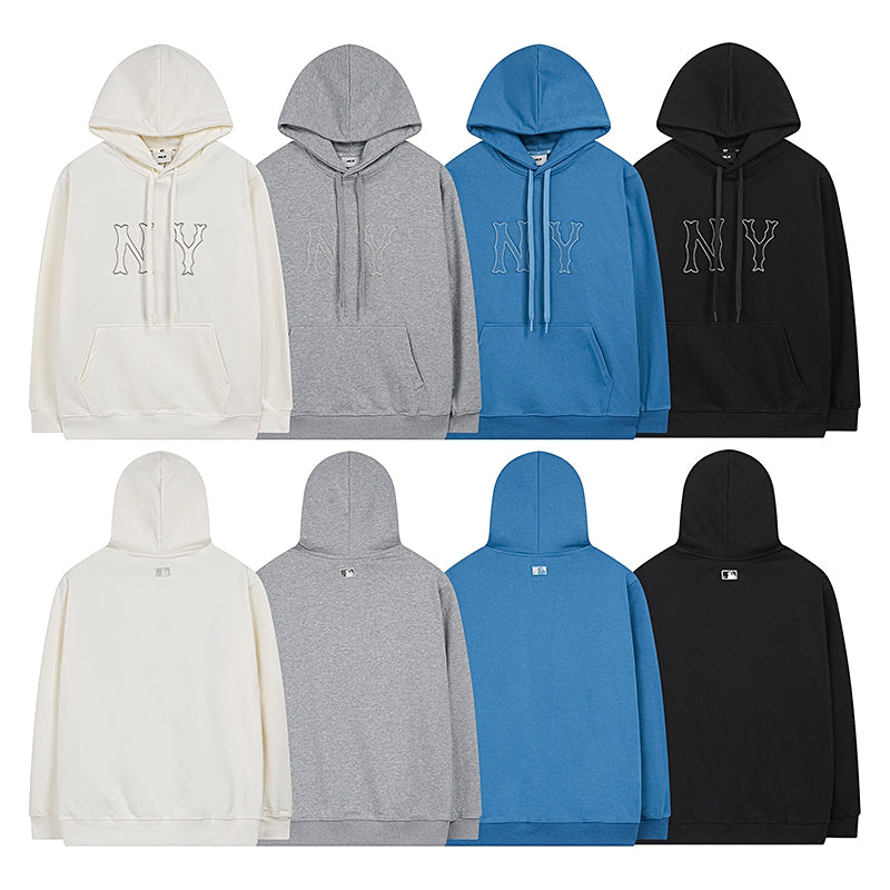 NY Yankees Outline NY Logo Pullover Hoodie