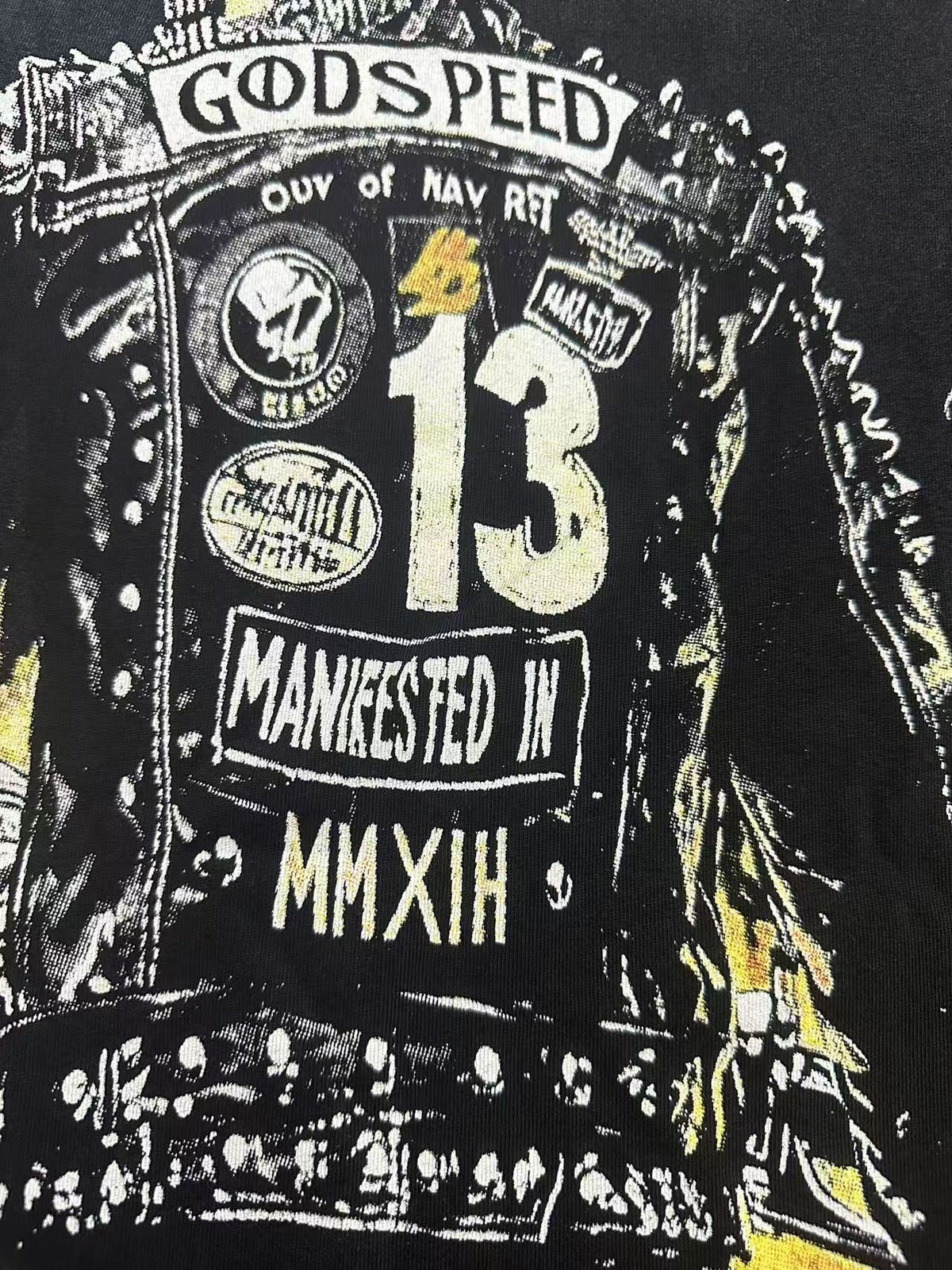 Godspeed Biker Skeleton Vintage Graphic Tee