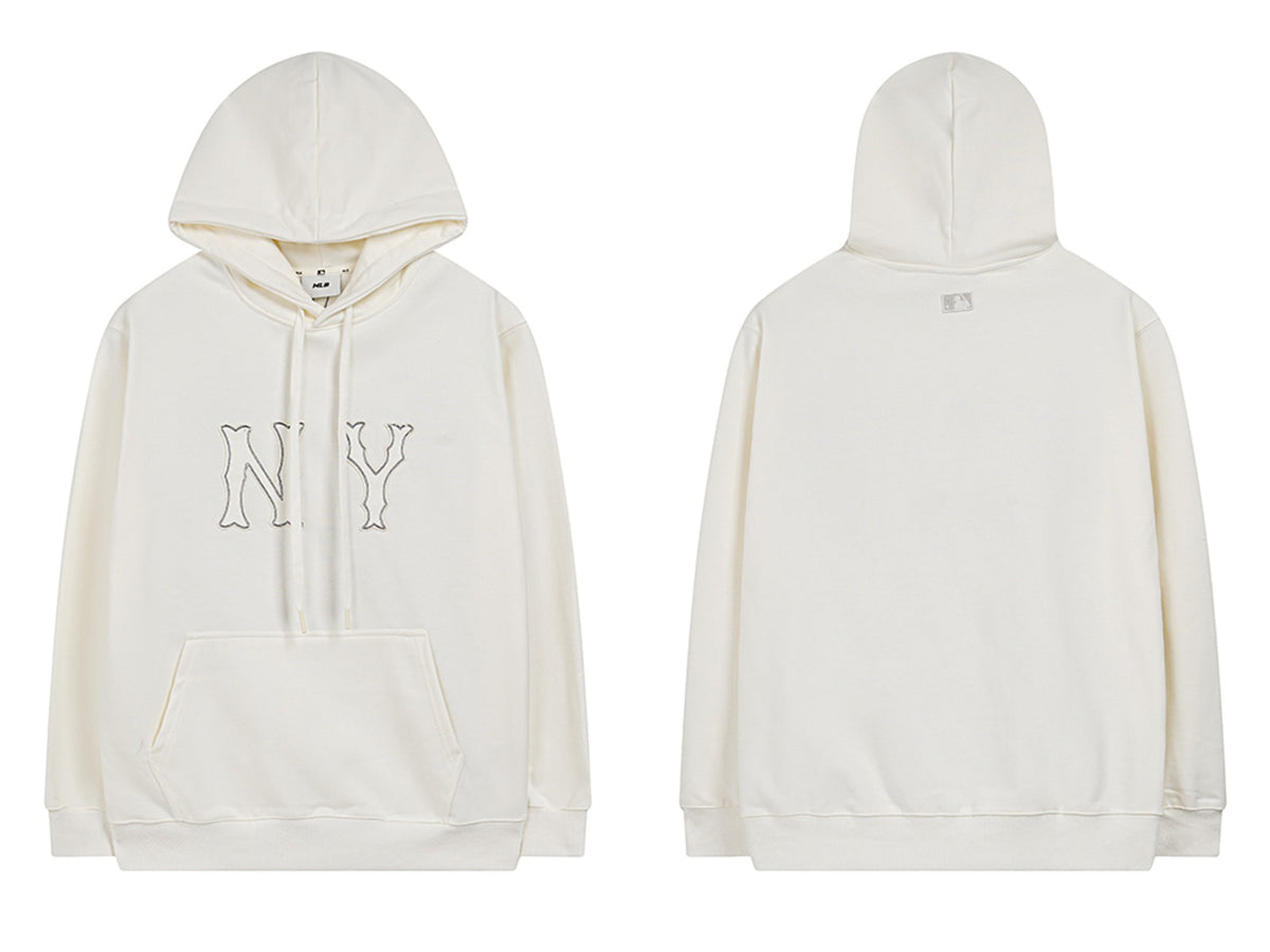 NY Yankees Outline NY Logo Pullover Hoodie