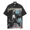 Godspeed Skeleton Rock Guitarist Vintage Wash Short‑Sleeve Tee (Washed Black)