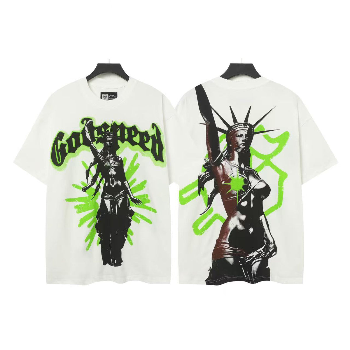 Godspeed Liberty Statue Double‑Sided Graphic Short‑Sleeve Tee