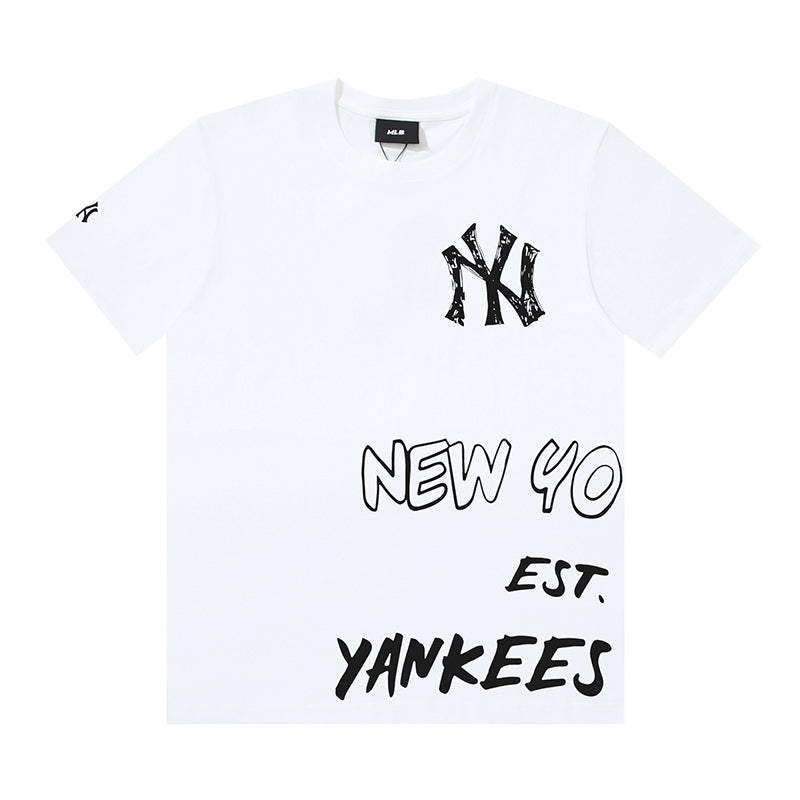 MLB New York Graffiti Text Cotton Short‑Sleeve T‑Shirt