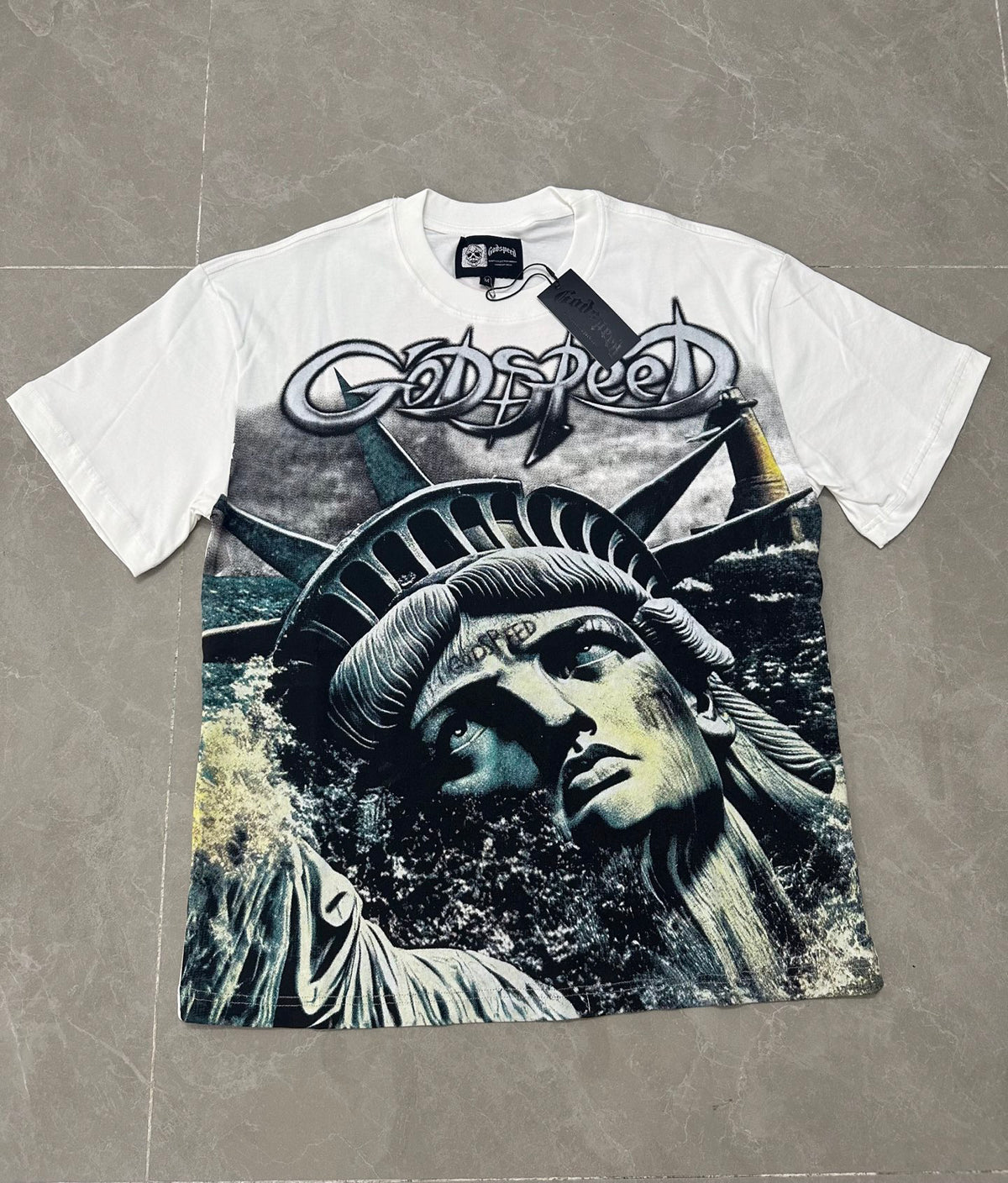 Godspeed Liberty Rising Waves Graphic Tee