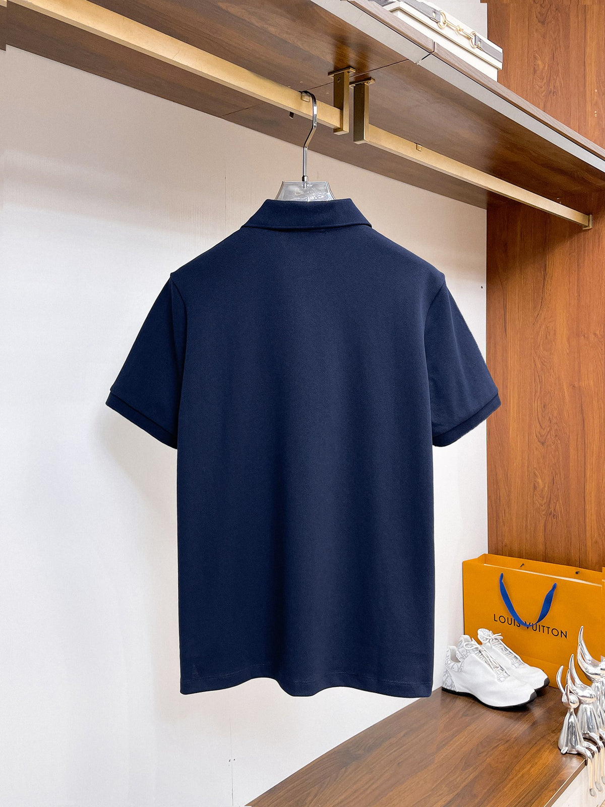 Moncler Badge Piqué Polo Shirt Navy