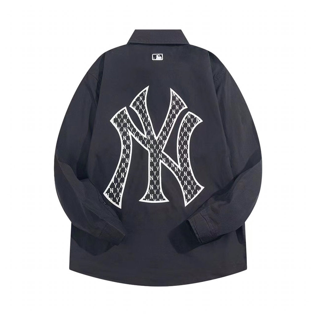 NY Yankees Embroidered NY Oxford Button-Down Shirt - Black