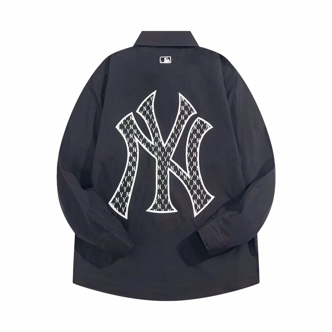 NY Yankees Embroidered NY Oxford Button-Down Shirt - Black