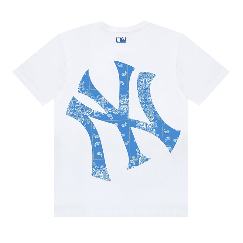 MLB Paisley‑Fill Big Logo Cotton Crew‑Neck Short‑Sleeve T‑Shirt