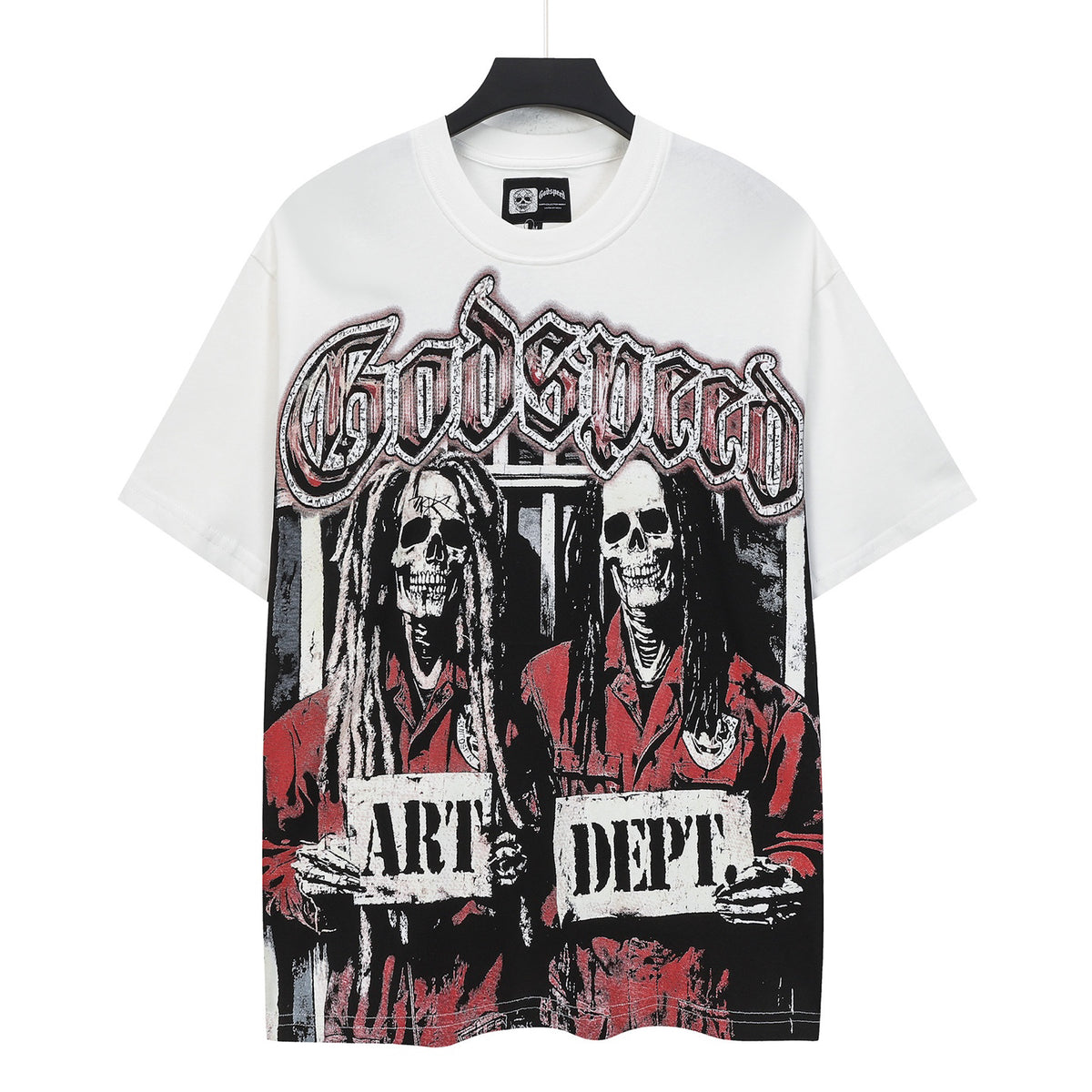 Godspeed Art Dept Mugshot Skeletons Short Sleeve Tee (Vintage White)