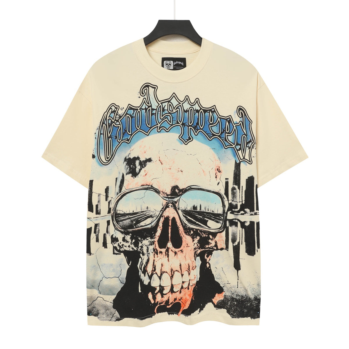 Godspeed Sunglass Skull City Short‑Sleeve T‑Shirt (Cream)