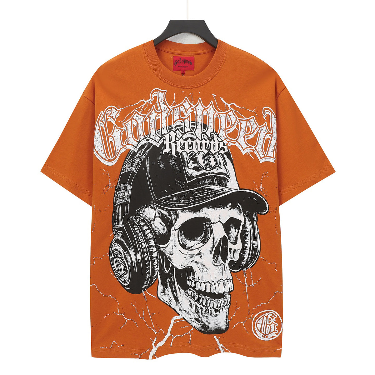 Godspeed Records Headphone Skull Short Sleeve Tee (Rust Orange)