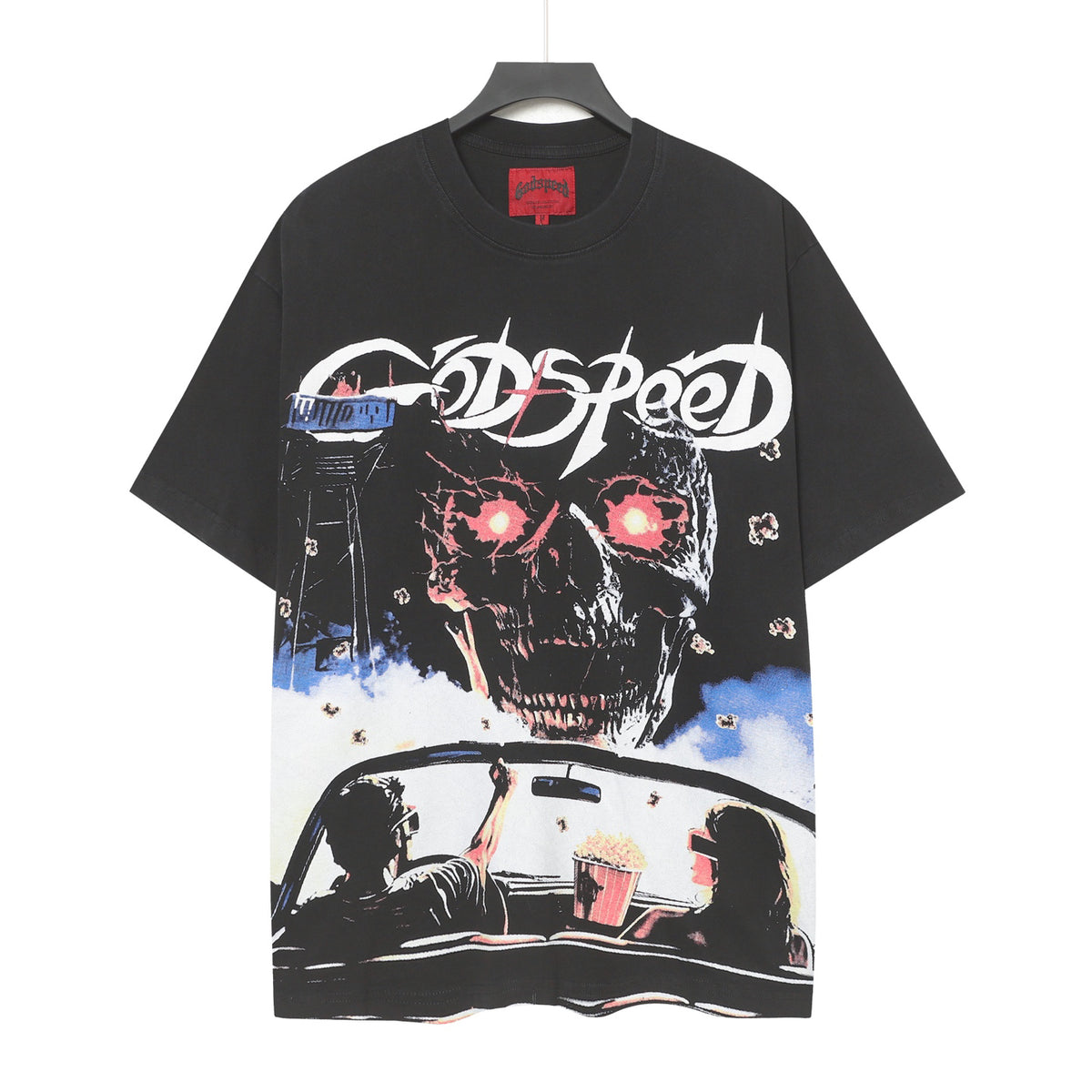 Godspeed Drive‑In Movie Skull Vintage Graphic Tee