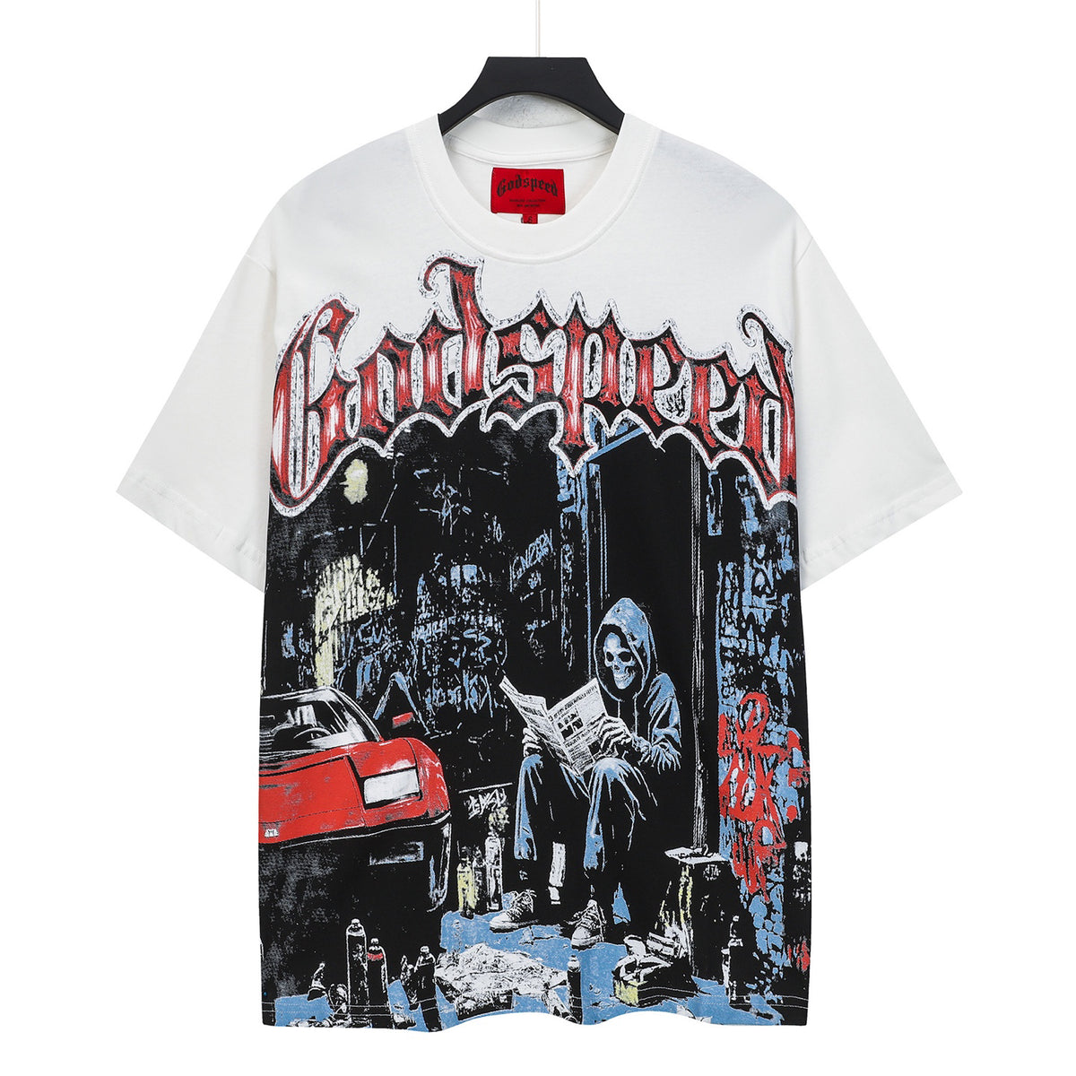 Godspeed Street Reaper Reader Short Sleeve Tee (Vintage White)