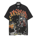 Godspeed Night City Skeleton Sports Car Vintage Short‑Sleeve Tee (Washed Black)