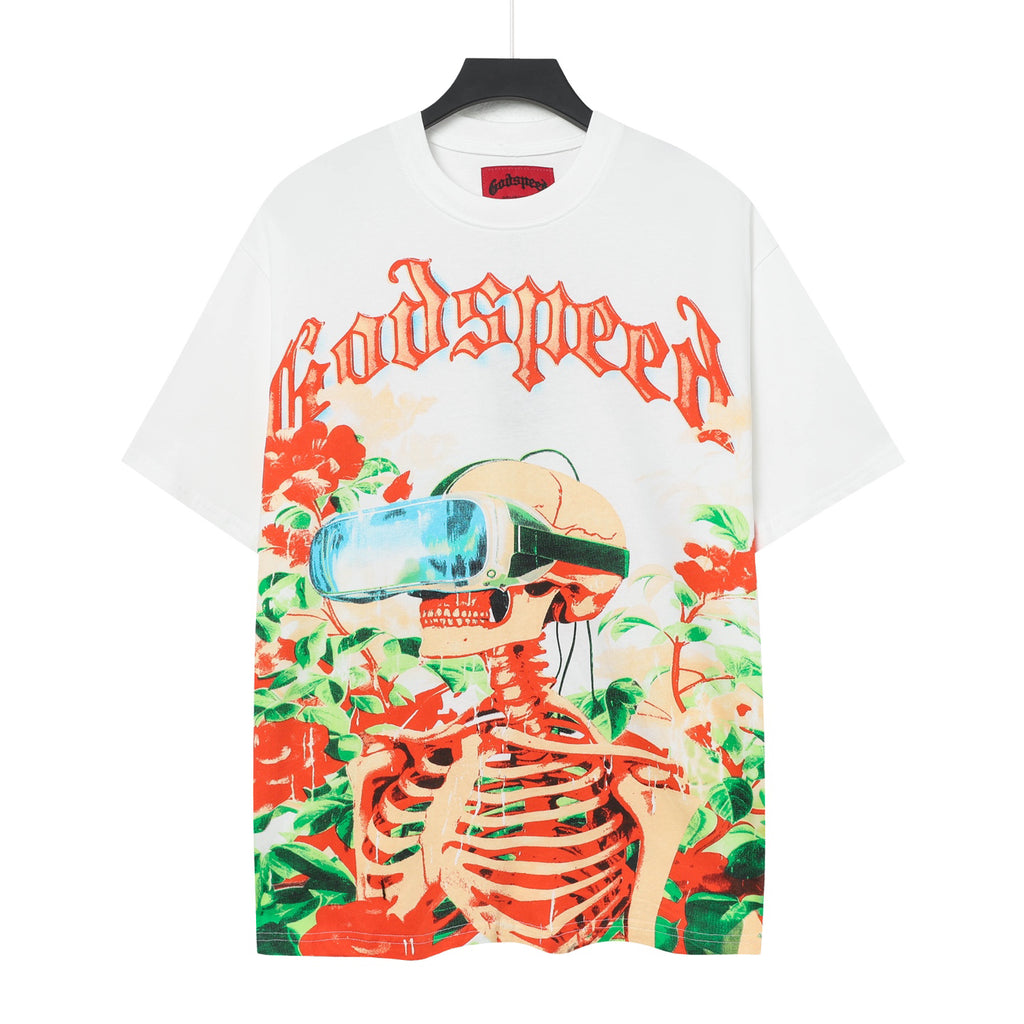 Godspeed Vision Flowers Short‑Sleeve T‑Shirt (White)