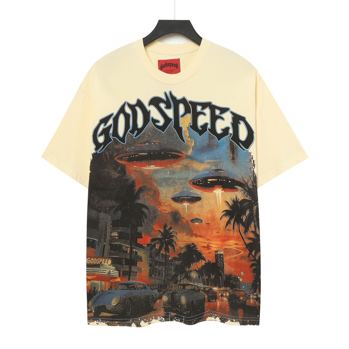 Godspeed UFO Miami Invasion Graphic T‑Shirt (Cream)
