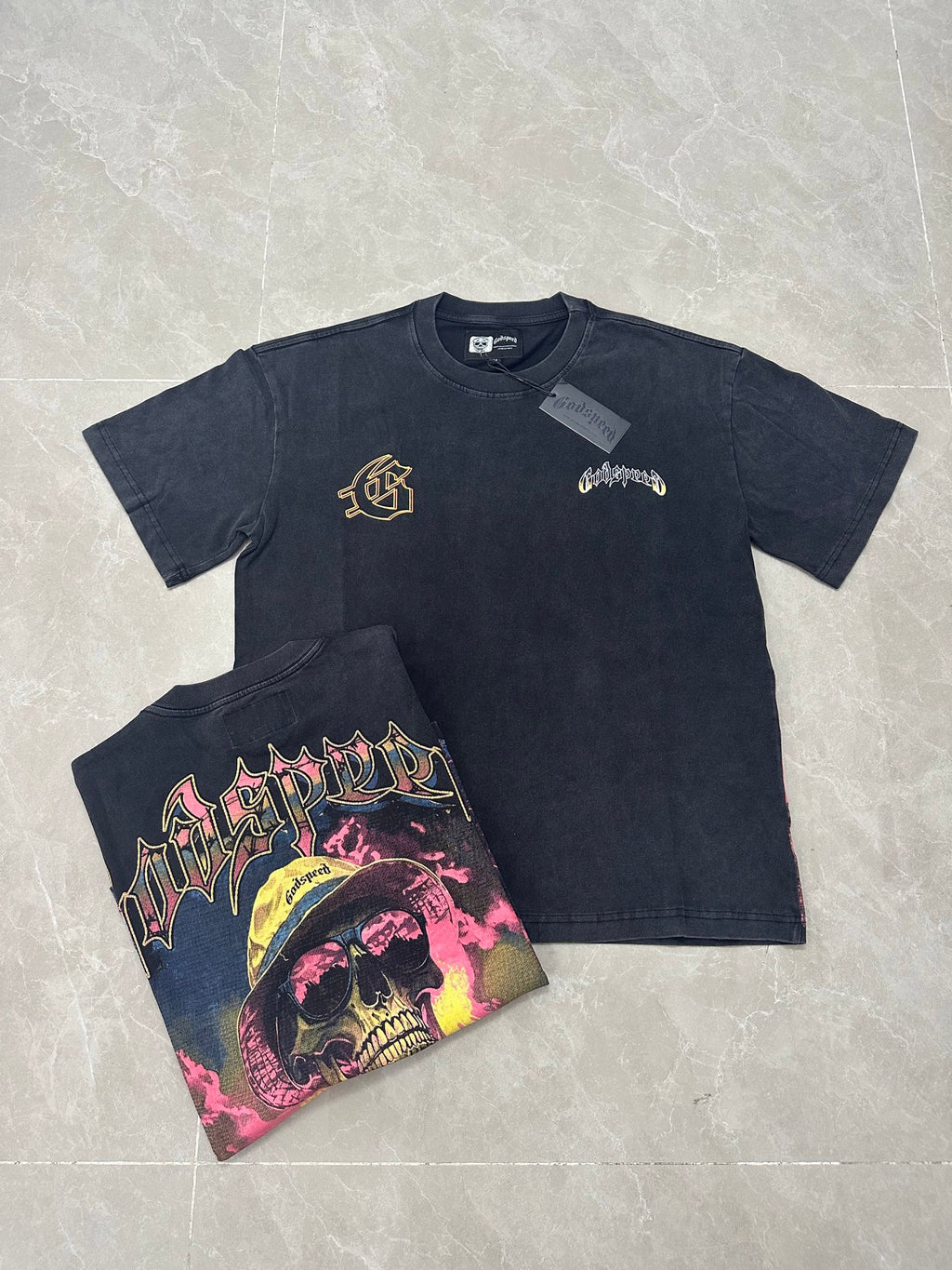 Godspeed Volcano Skull Tropical Washed Graphic Tee