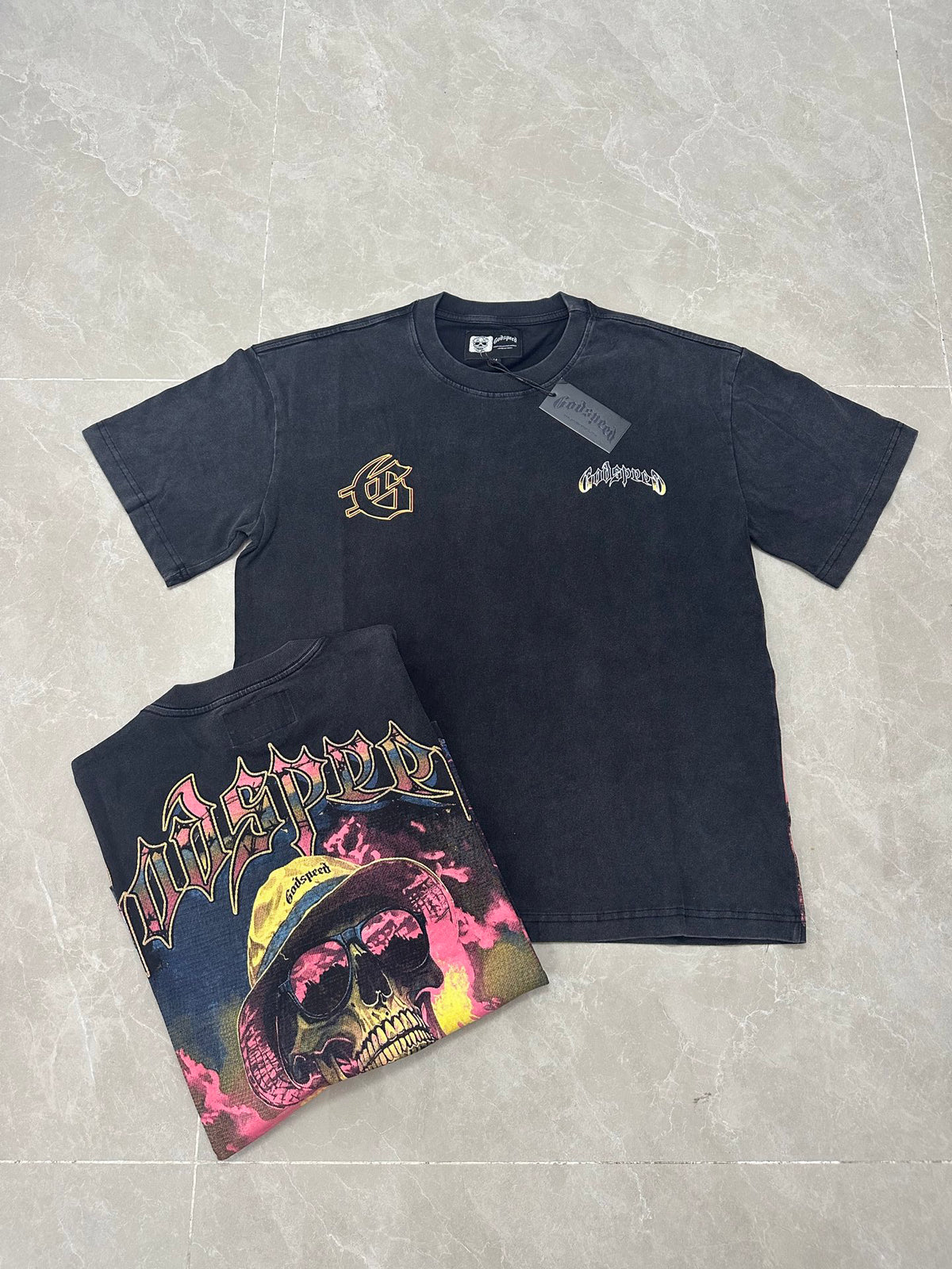 Godspeed Volcano Skull Tropical Washed Graphic Tee