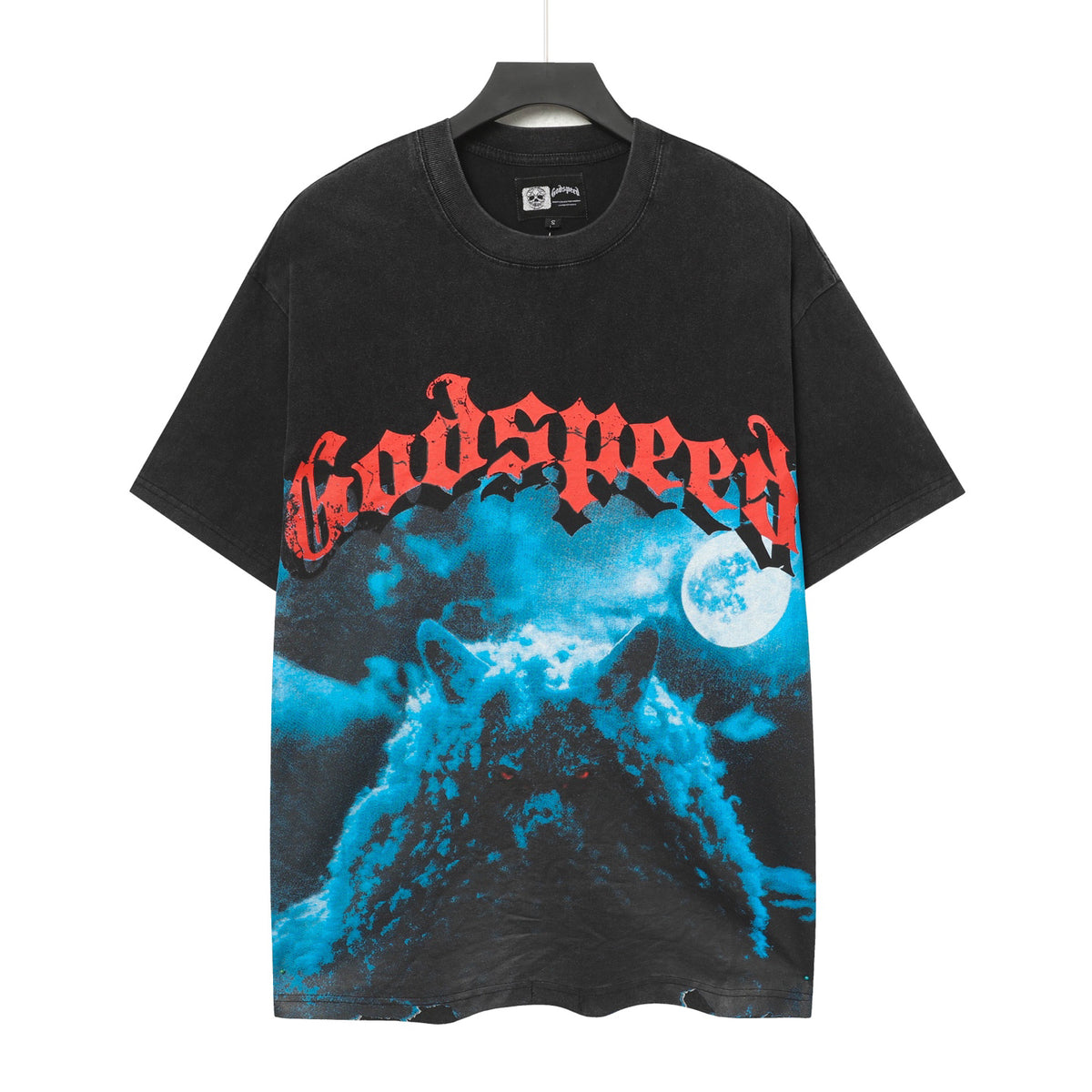 Godspeed Howling Wolf Moon Vintage Washed Graphic Tee