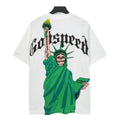 Godspeed Skeleton Statue Of Liberty Back‑Print Short Sleeve Tee (Vintage White)