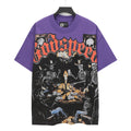 Godspeed Skeleton Cowboys Poker Game Vintage Short‑Sleeve Tee (Purple)