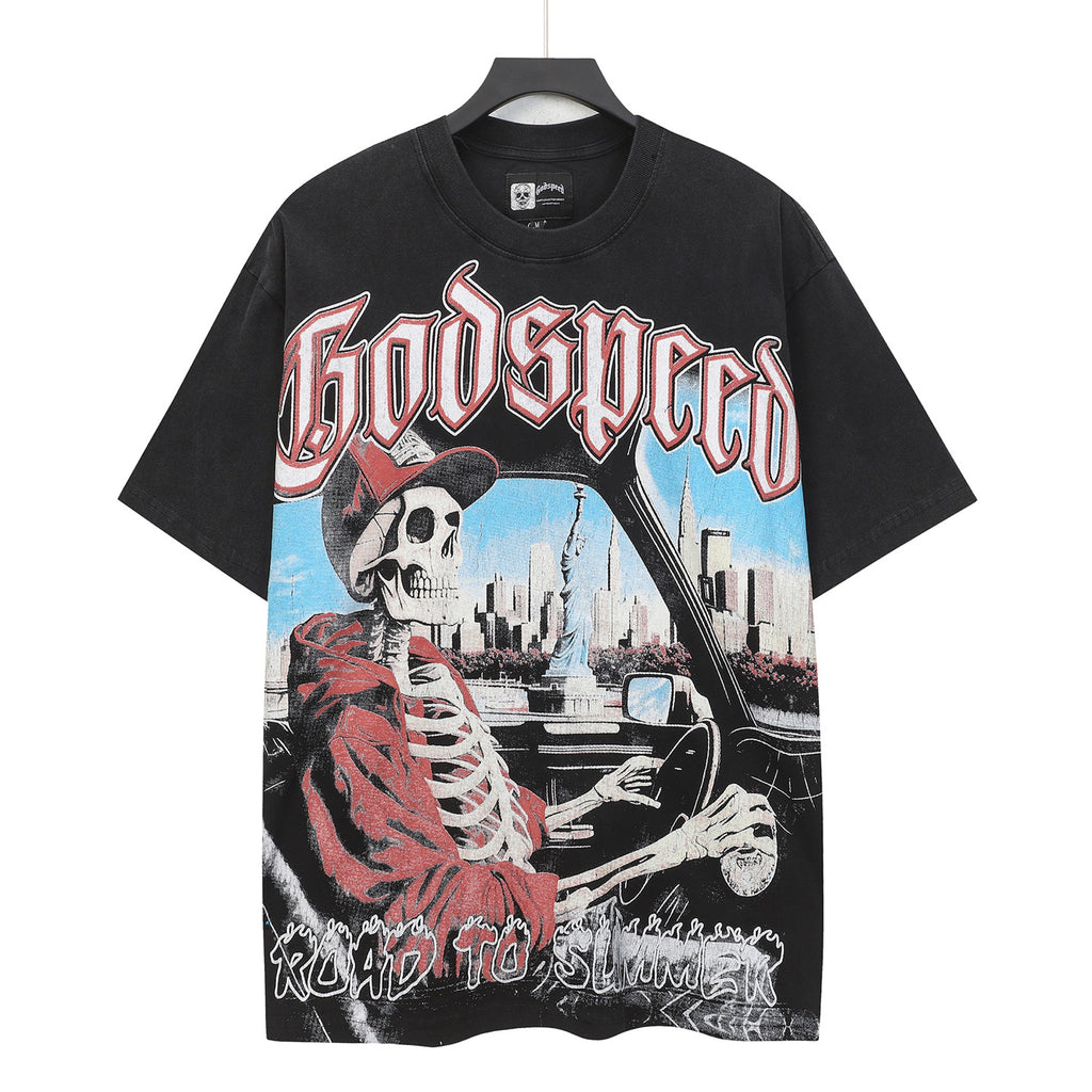 Godspeed Road To Summer Short Sleeve Tee (Washed Black)