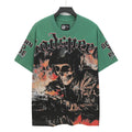 Godspeed Skeleton Biker Vintage Short‑Sleeve Tee (Green)