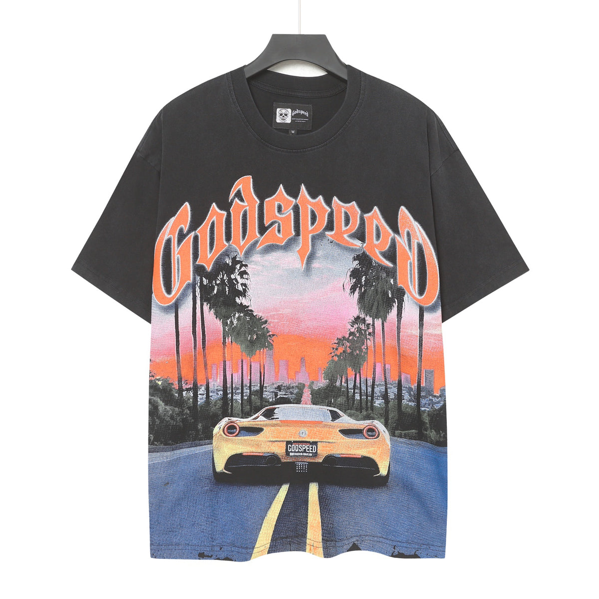 Godspeed Sunset LA Ferrari Highway Vintage Graphic Tee