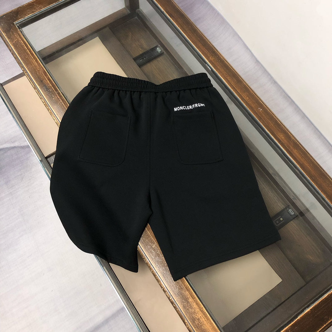 Moncler All-Black Badge Knit Shorts