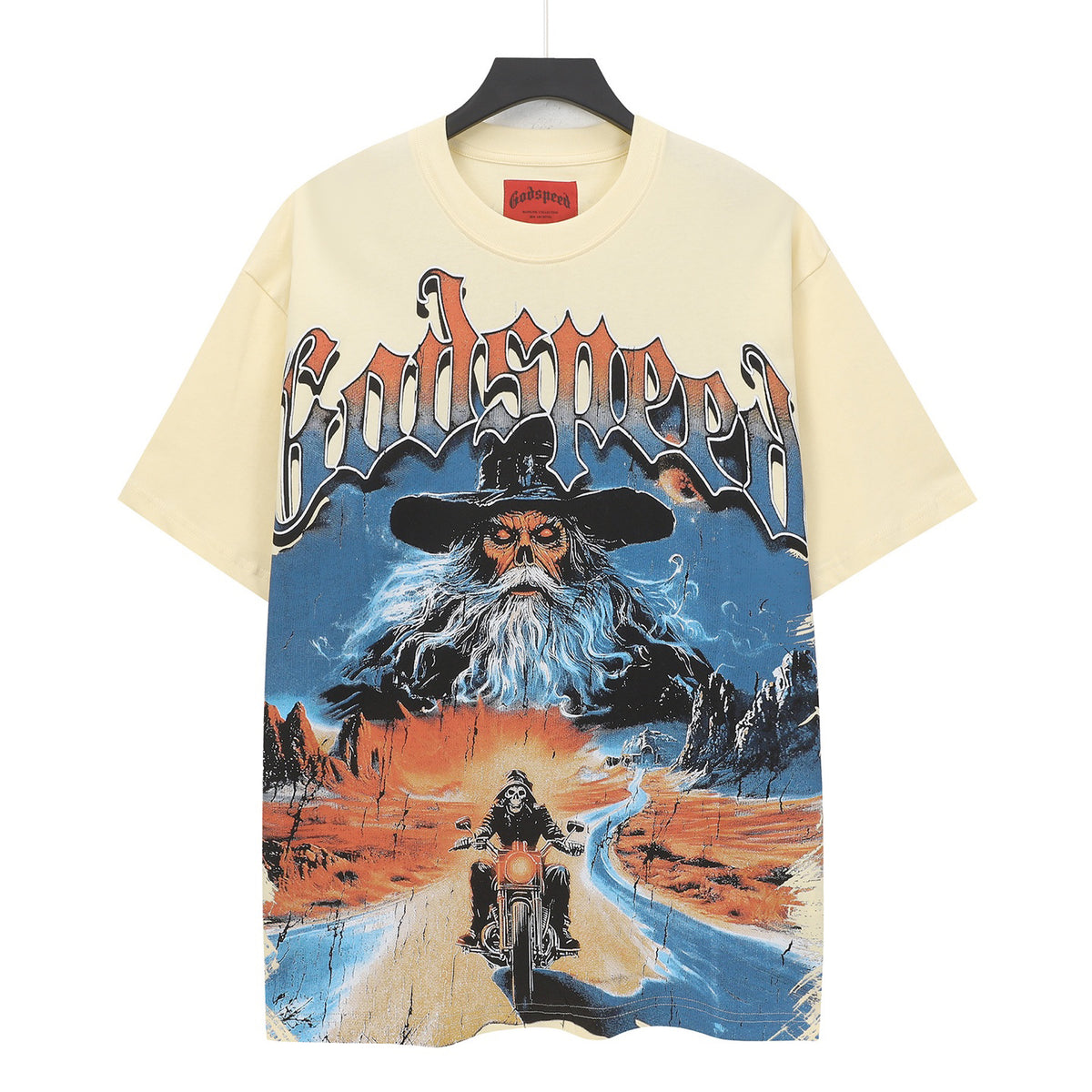 Godspeed Desert Wizard Biker Short Sleeve Tee (Cream Yellow)