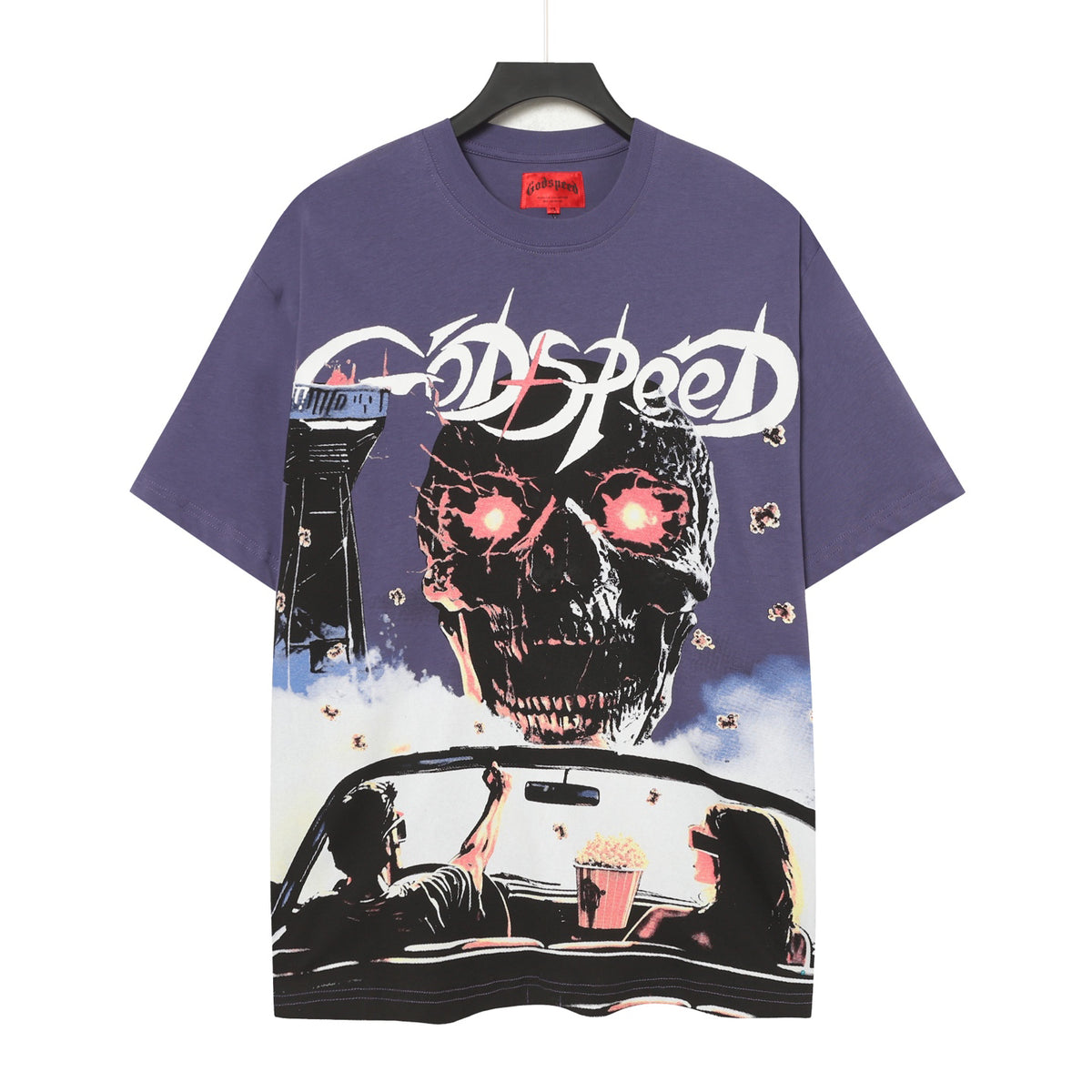 Godspeed Drive-In Horror Skull Vintage Graphic Tee